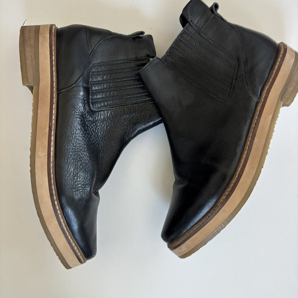 Roolee Prince Black Leather Pointy Toe Boots Size 7 fits 7.5/8 best